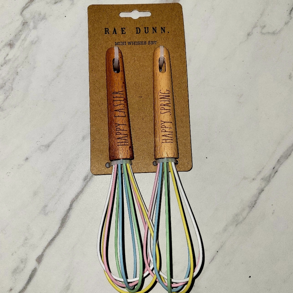 Rae Dunn. HAPPY EASTER. Mini Whisks Set